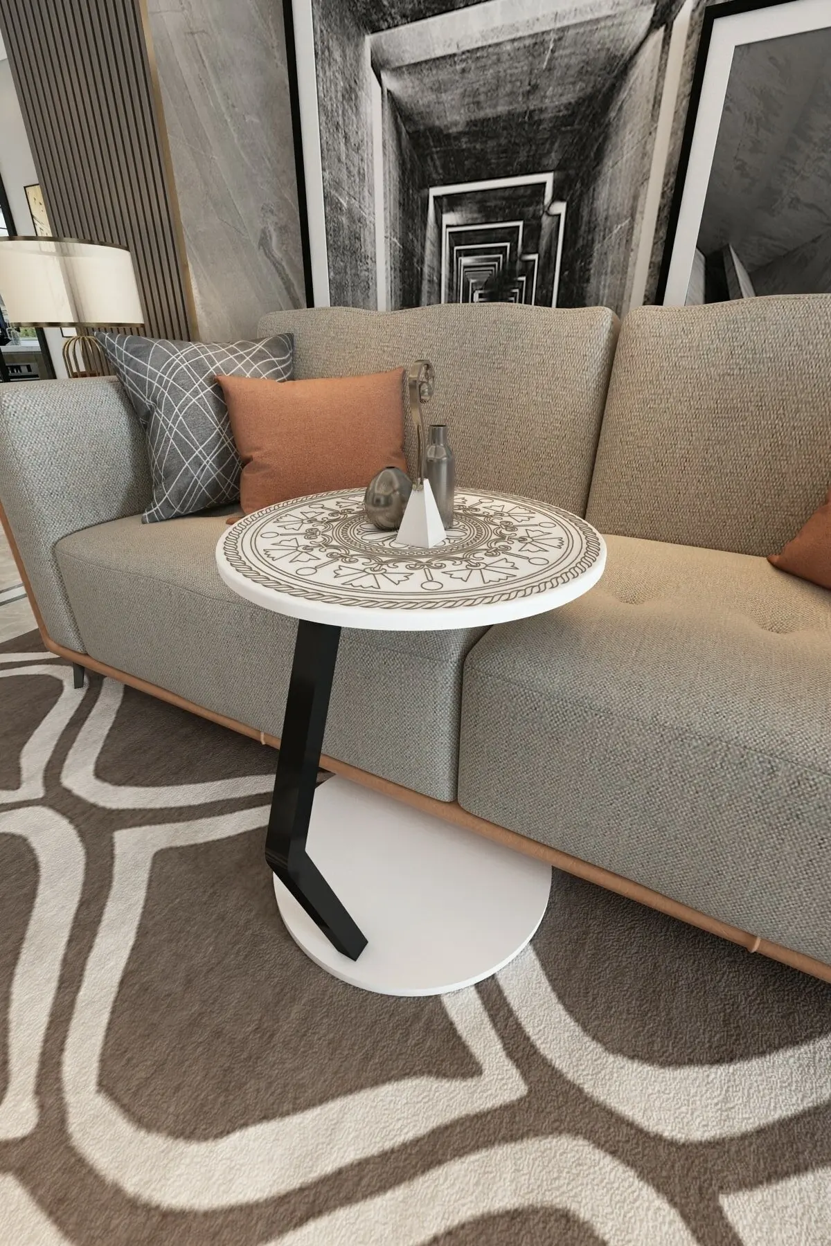 Modern Living Room Lord C Shape Coffee Table Scandinavian Sofa Table Table Side Table Nest Table Service Table Small Bedsid