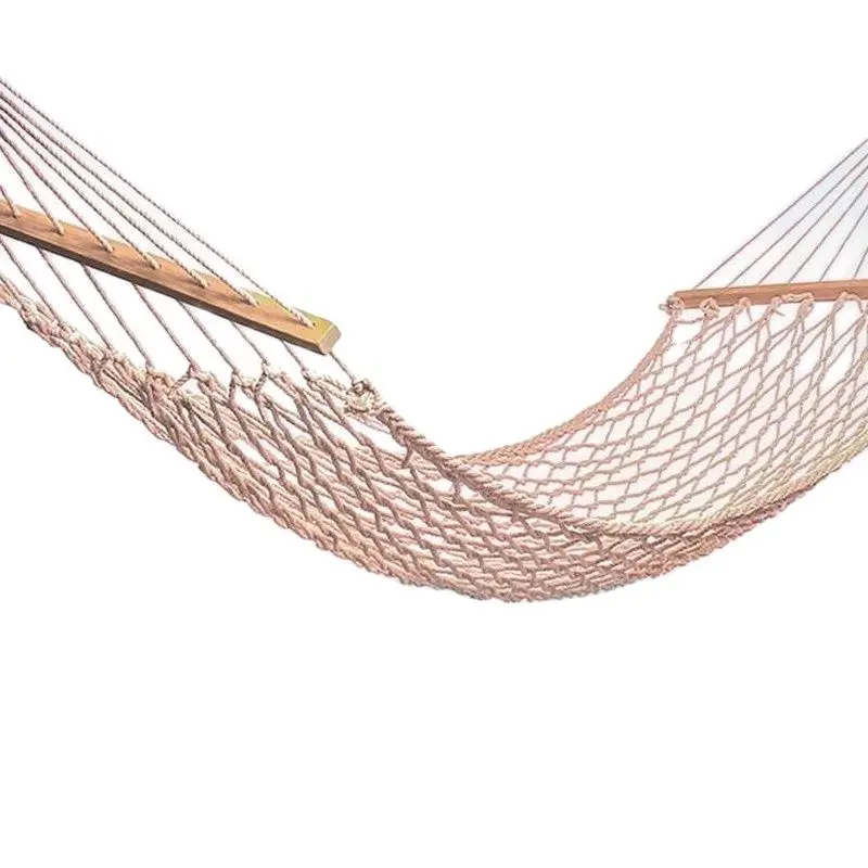 Rope Knitted Net Wooden Hammock 180x90 Cm ,Capacity 101 kg-150kg ,91 cm-100 cm ,Tek Kişilik,Polyester Thread Braided,Foot Part