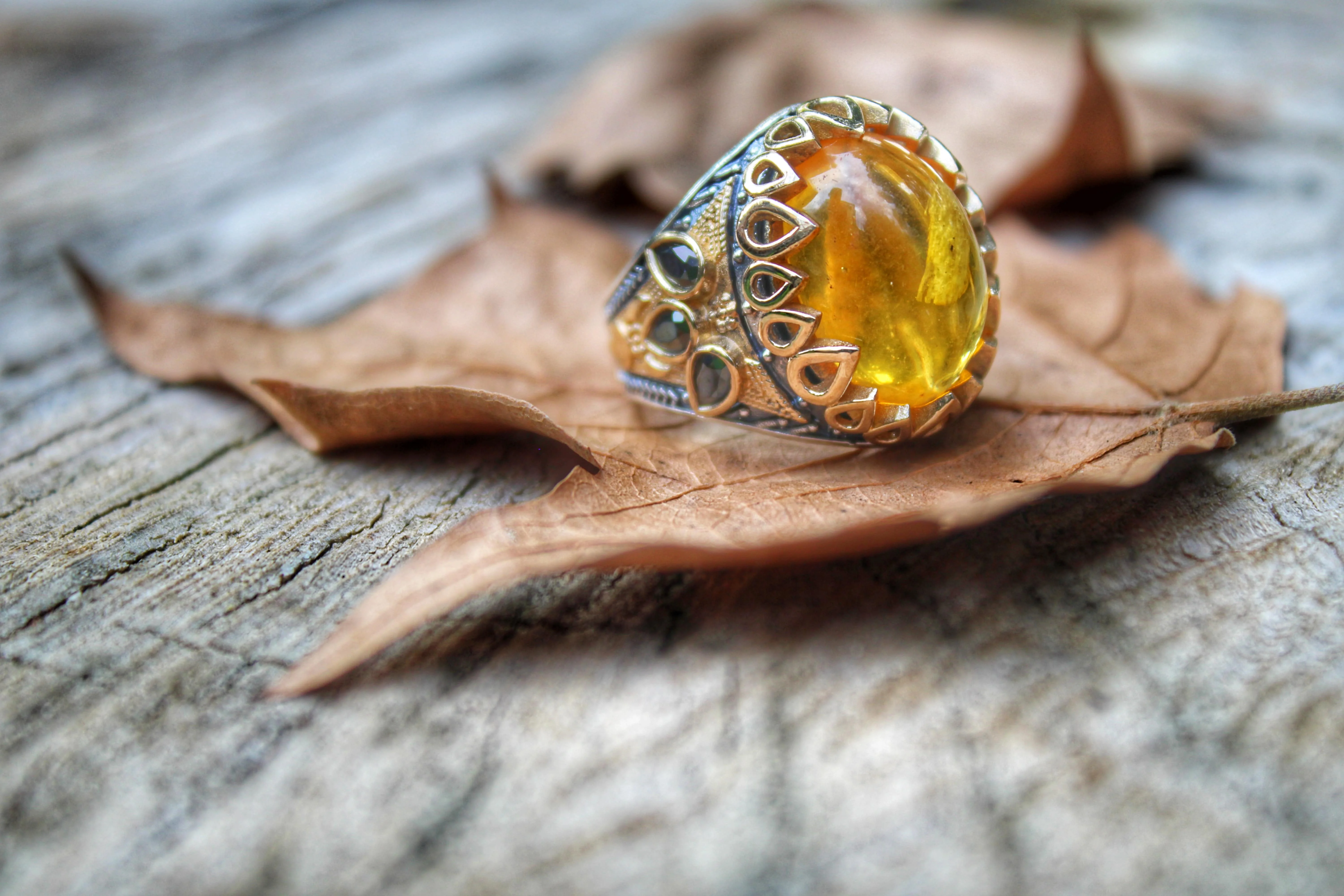 Real Pure 925 Sterling silver ring real amber stone hand made made in turkey luxury and trendy model vintage style new model