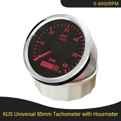 KUS 3K 4K 6K 8K Tachometer RPM Engine Tach Hour Meter LCD Display Inductive for Car Boat Motorcycle