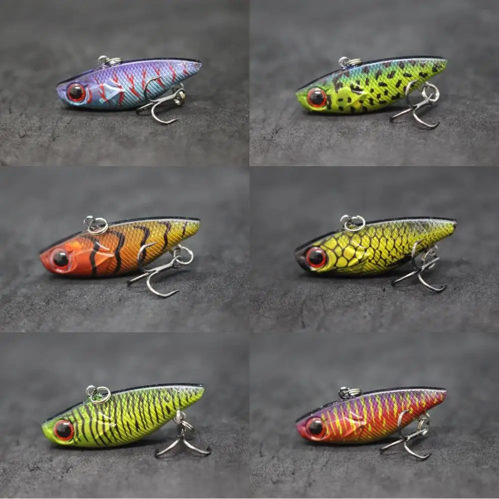 wLure Fishing Lure Lipless VIB 4cm 4.6g Tiny Hard Lure Carp Fishing Fly Fishing Bait Tail Hook Sinking to Bottom L666