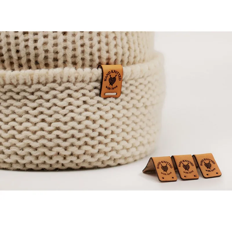 40 Chiếc Tùy Chỉnh Knittting Nhãn Cho Đồ Handmade May Trên Quần Áo Da Các Thẻ Với Logo Thương Hiệu Móc May Nhãn Thủ Công