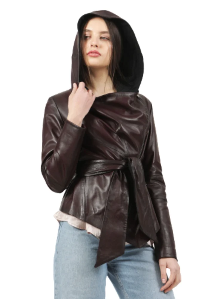 Woman Leather Jacket Genuine 2020 Fashion Sheep Motorcycle Coat Female Trenchcoat %100 Natural Lampskin