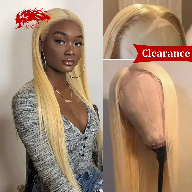 Ali Queen Hair Straight 613 Blonde Lace Front Wigs 13x6/13x4/4x4 Lace Closure Wig Brazilian Human Remy Hair Wigs For Woman Party