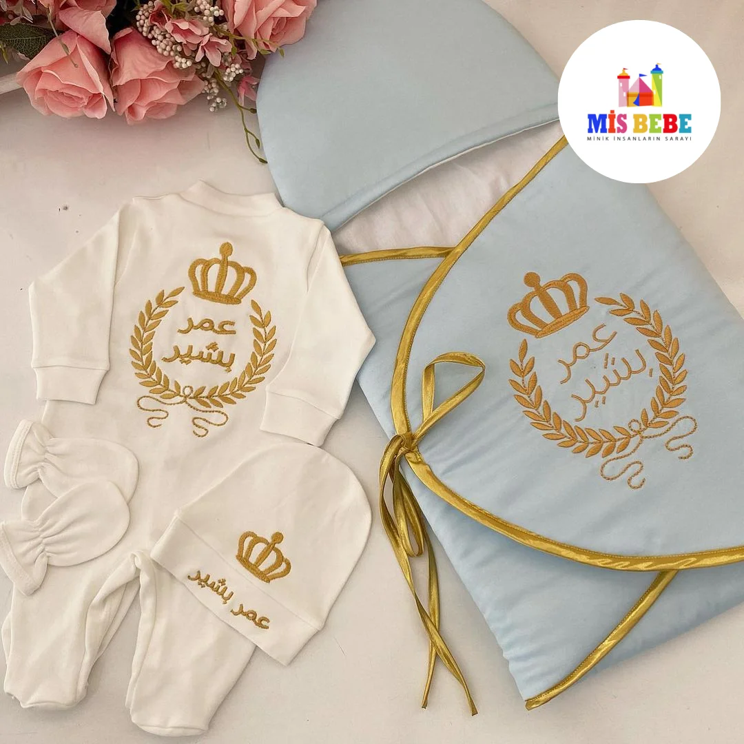 Baby Girl And Boy King Queen Newborn Personalized Outfit Clothing 4-pcs Hospital Custom baby sets for hospital groups