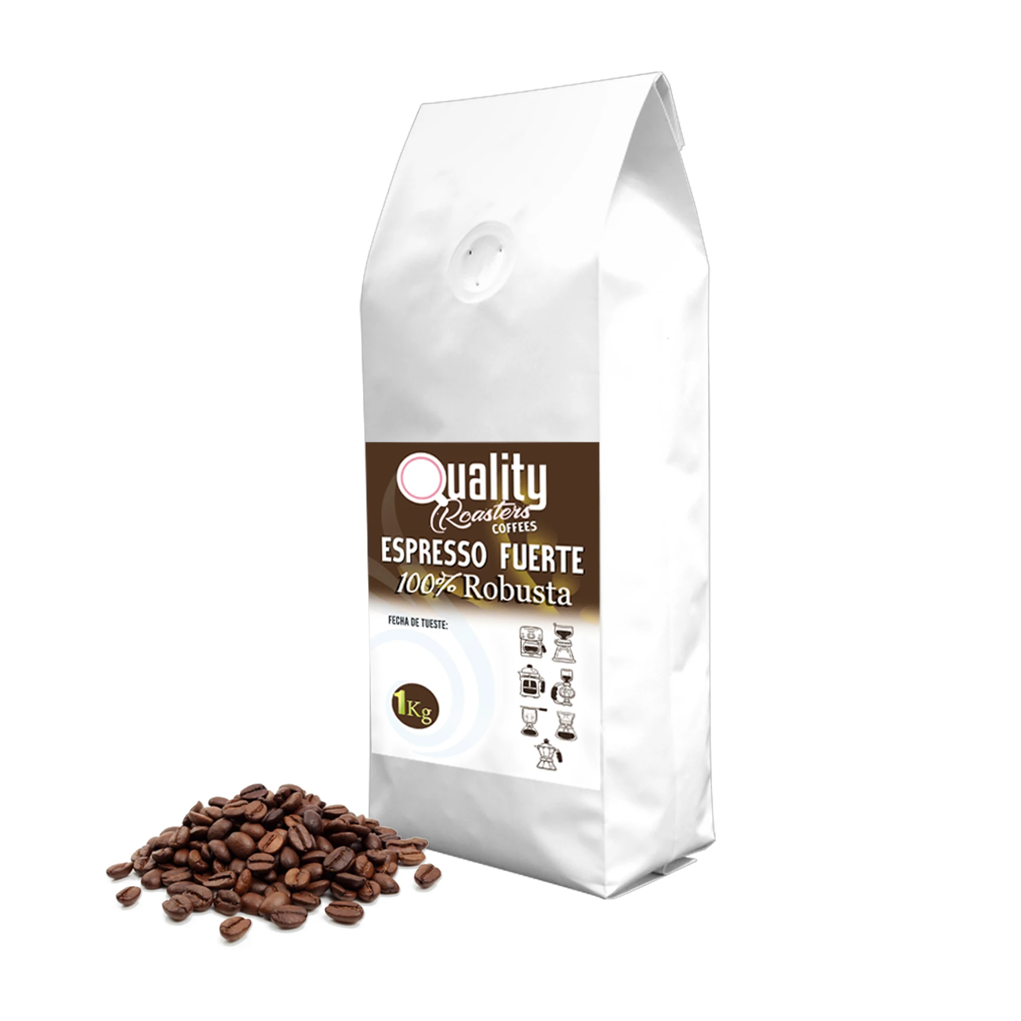 Café em grão natural "espresso forte". 100% resistente. 1kg. Assar médio. Artesanato para assar