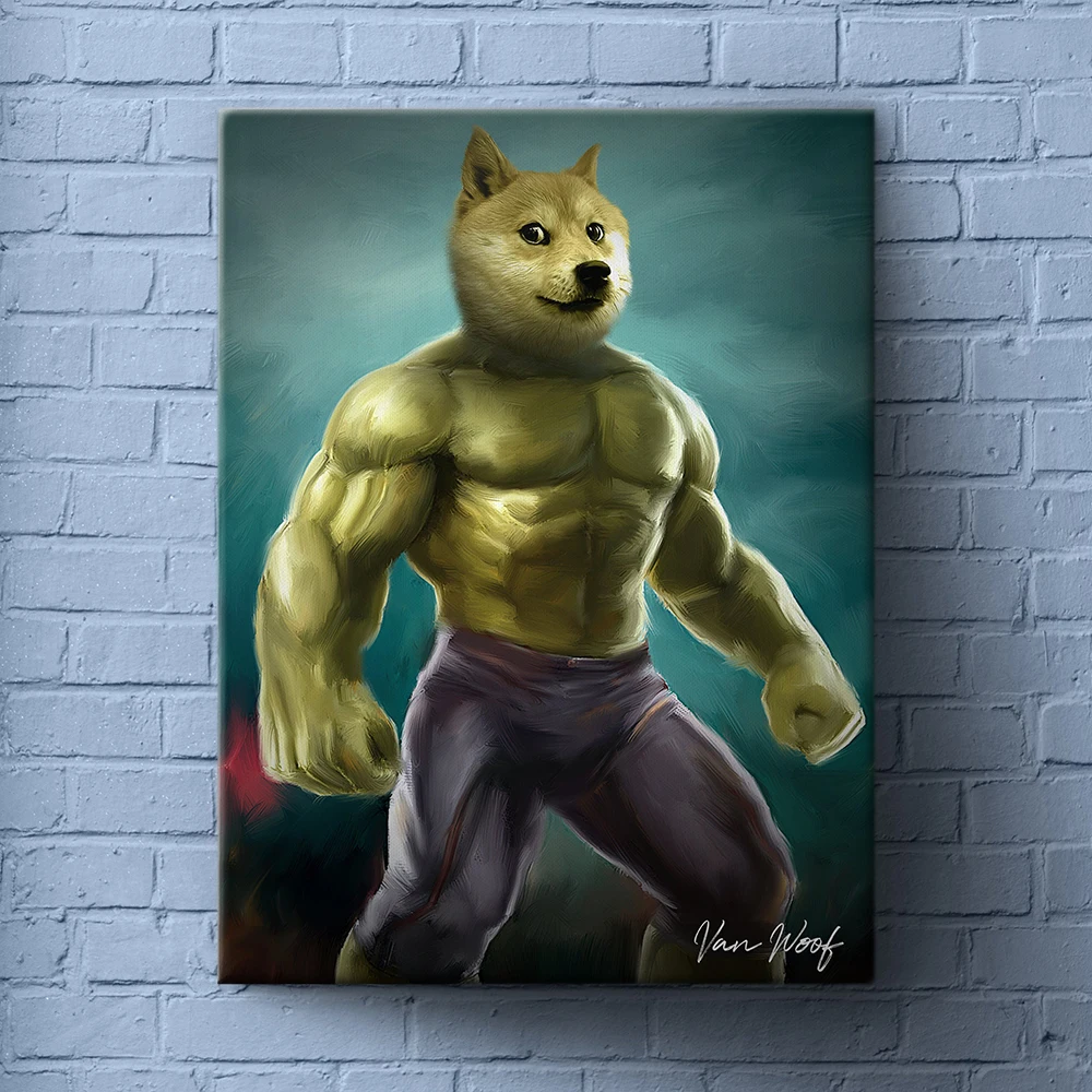 Marvel Hulk Custom Pet Portrait Picture Canvas Painting Retro Style Creative Pet Dog Poster And Print Home Wall Art Decoration