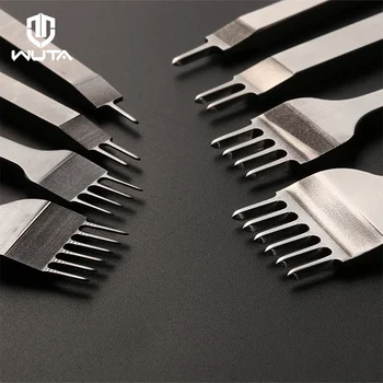 WUTA 1/2/4 adet Deri Keski Elmas Delgeç Dikiş Aracı Fransız Tarzı Delme Demiri DIY El Sanatları Araçları Tamamen Cilalı Deri Araçları