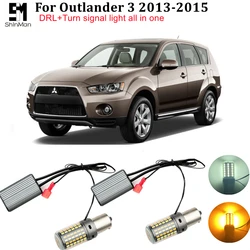 Car DRL Daytime Running Light Turn Signals Auto Led lamps For Mitsubishi Outlander 3 2013-2015 Car Turn light accessories