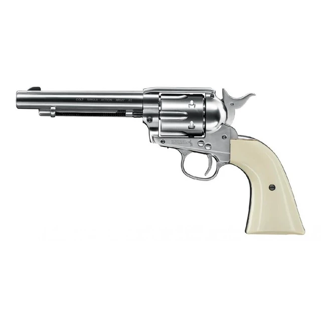 Revolver Pneumatic Umarex Colt SAA 45 BB nickel (Copy Colt Single Action  Army, 4.5 mm, metal body)