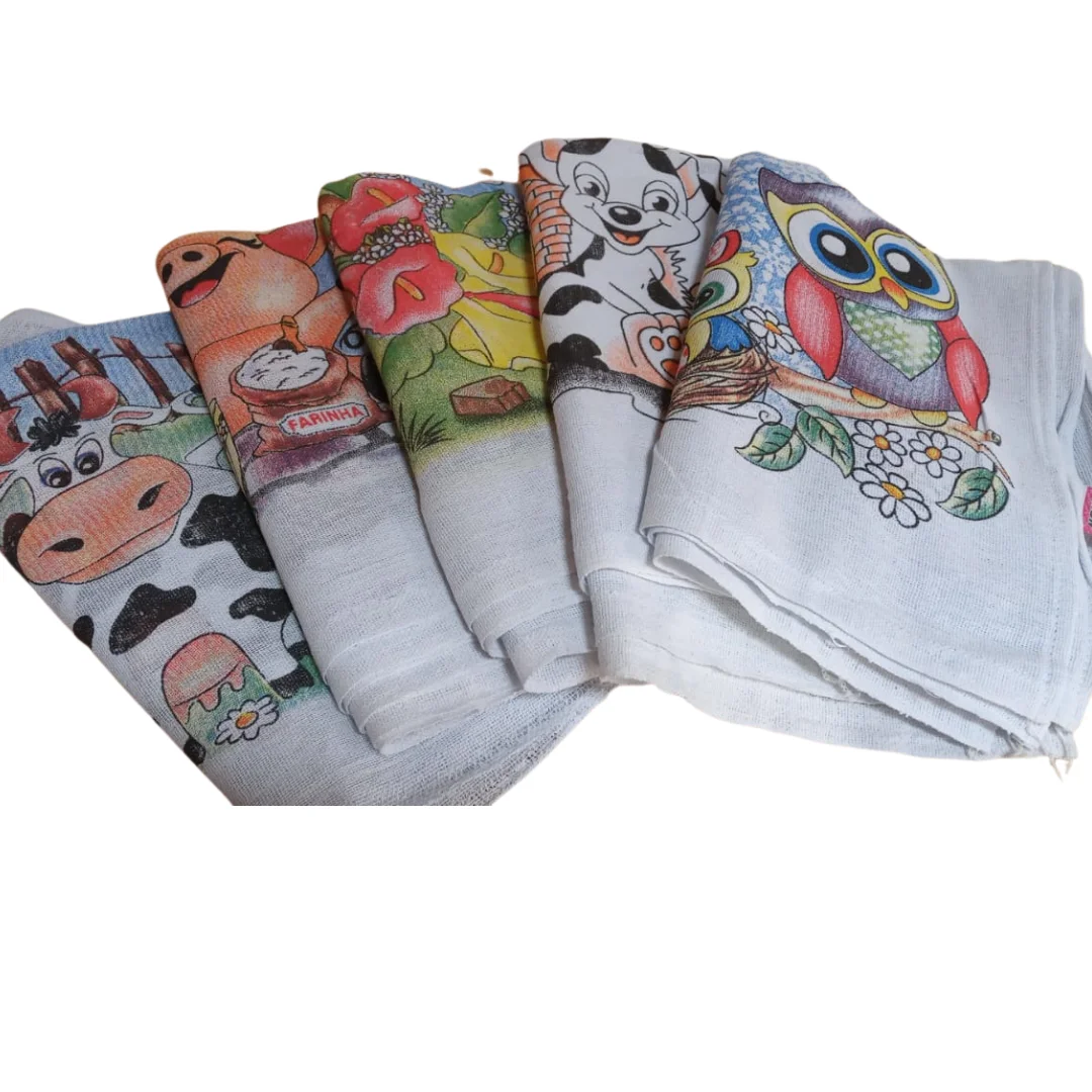 Kit 6 Printed Dish Cloth 100% Cotton Cotton Cotton Cotton Cloth Wholesale 33X60