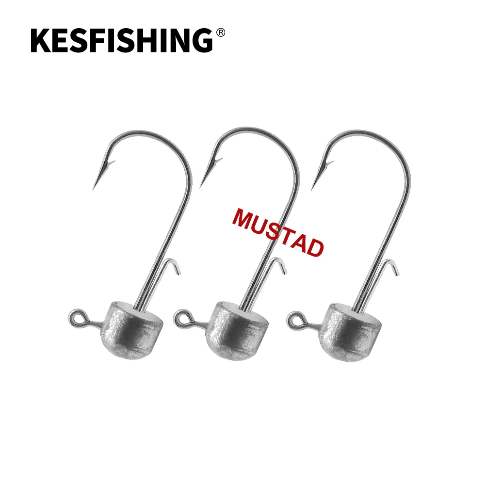 KESFISHING Ned Rig Hook Mustad High Carbon Steel 1.5g 2g 3g 5g 6g 10g 14g 18g Fishing Jig Head