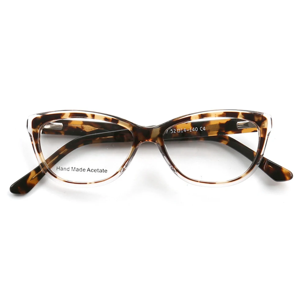 Women Round Tortoise Eyeglasses Frames for Women Cat Eye Glasses Frames Leopard Print Pattern Fashion Retro Red Blue Rx Eyeglass