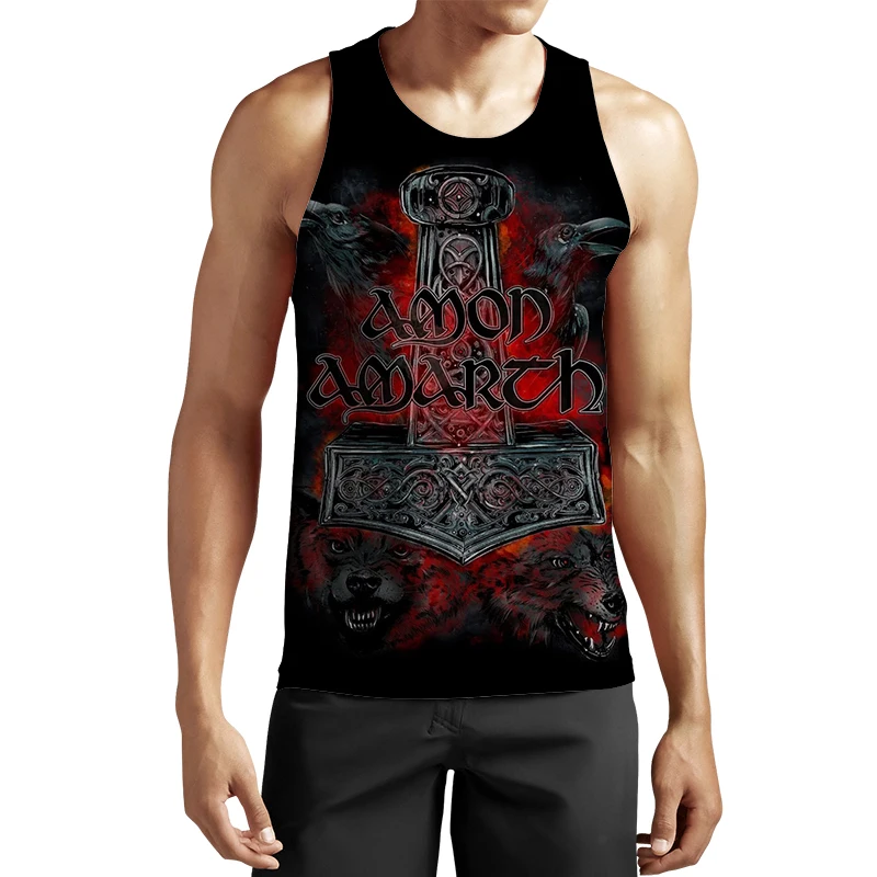 Jumeast Men\'s Tank Tops 3D Printed Vest Amon Amarth Oversized Creative Streetwear Summer Sleeveless Tees for Women Sport Pullove