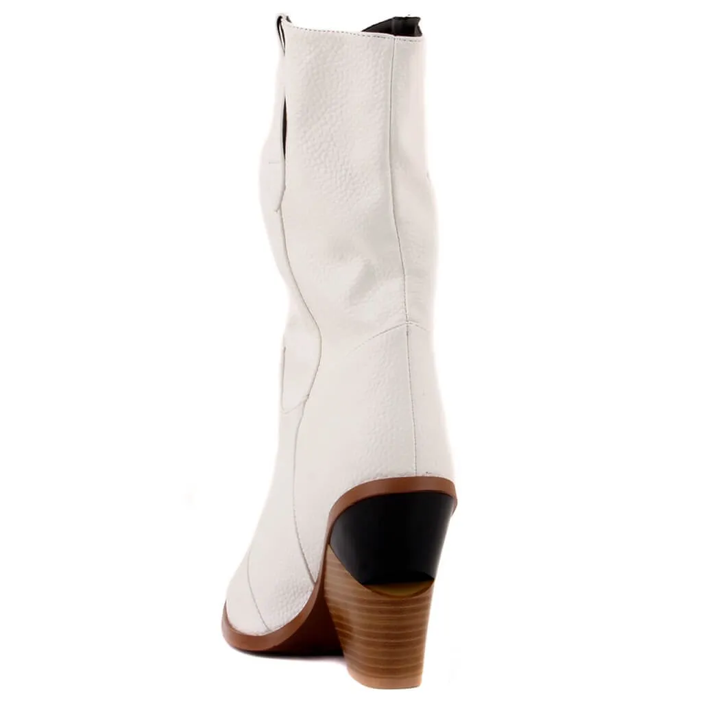 Guja-Botas de tacón alto para mujer, Color blanco