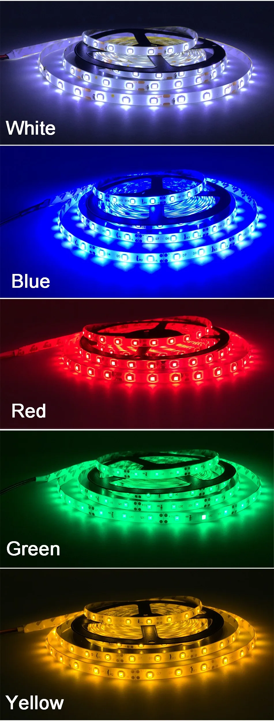 5 meters 12V white-green-blue-red-RGB Led 300 Strip for indoor Led Strip Strip MARKETPLACEXT