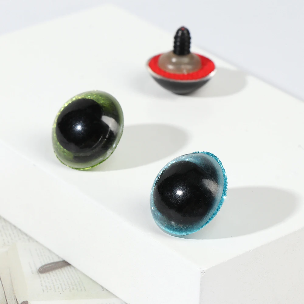 10pcs 3D Glitter Plastic Plush Safety Eyes For Toys Shinning Doll Eyeball For Amigurumi Bear Animal Puppet Dolls 6/18/20/22/24mm
