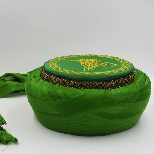 WONDERFUL Qazi Efendi Model Light Green Turban Exotic Ottoman Hat