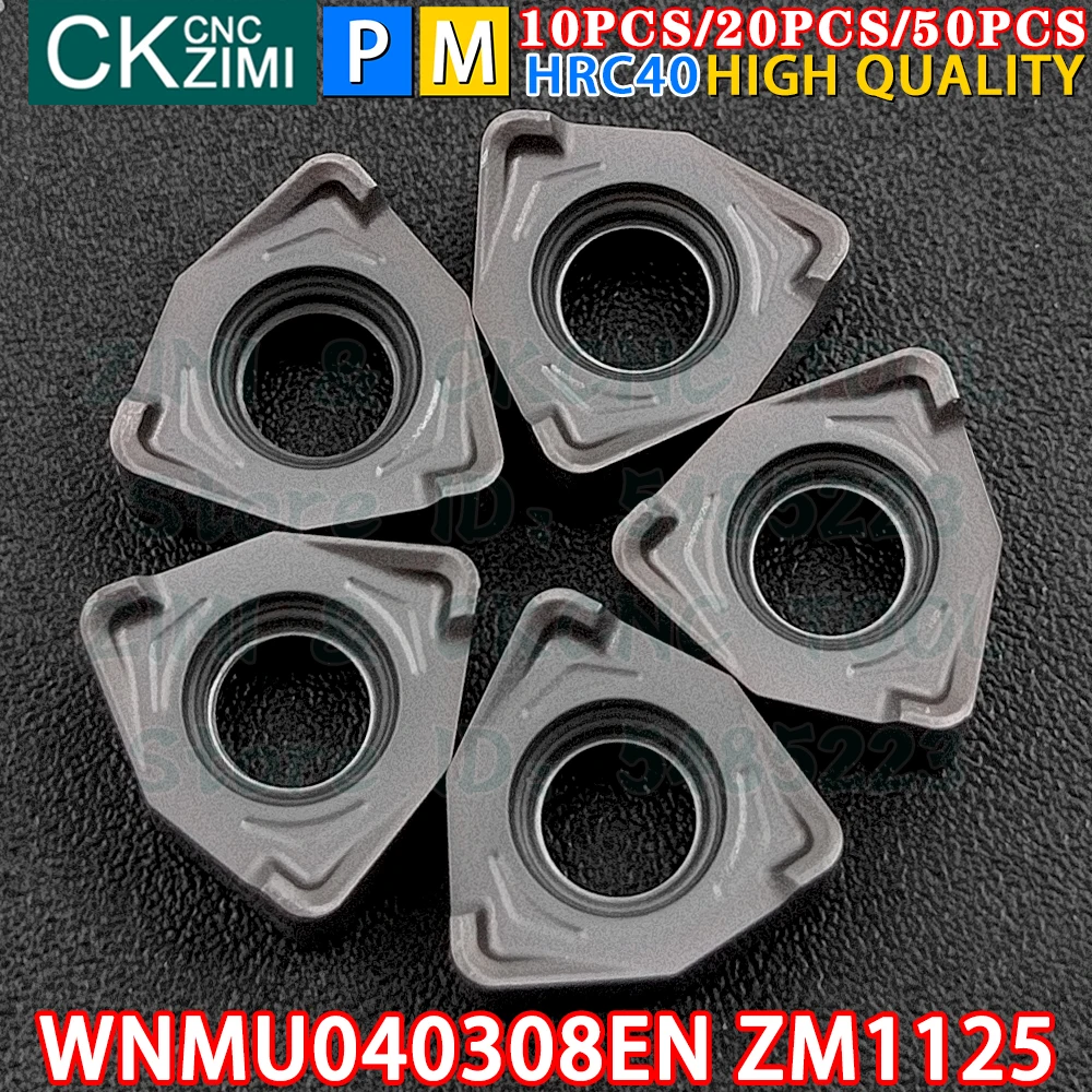 10PC WNMU040308EN ZM1125 WNMU 040308 EN ZM1125 Carbide Insert fast feed Milling Insert CNC Indexable Heavy Cutting Milling Tools