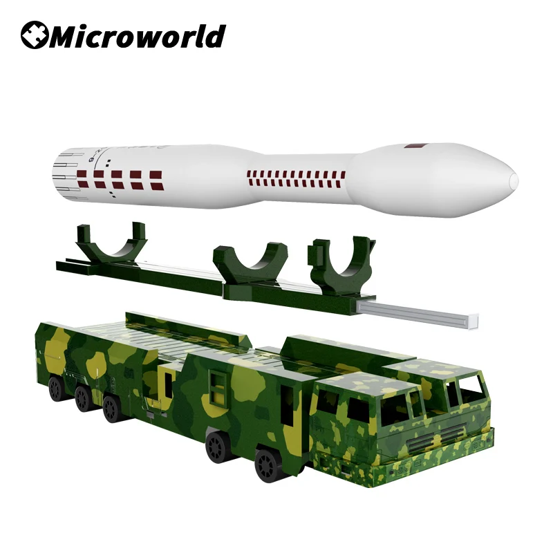 Microworld 3D ของขวัญวันเกิดทหารปริศนาเกม Space Rocket Transporter ชุด DIY จิ๊กซอว์โลหะของเล่นเพื่อการศึกษาสําหรับวัยรุ่น