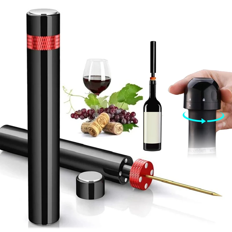 

Air Pump Wine Opener Air Pressure Vacuum Wine Corkscrew Stainless Steel Pin Wine Stopper Beer Bottle Opener Bar Accessories