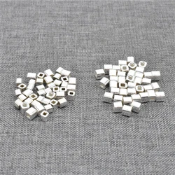 20 Pieces of 925 Sterling Silver Small Cube Beads for Necklace Bracelet 2mm 2.5mm 3mm 4mm