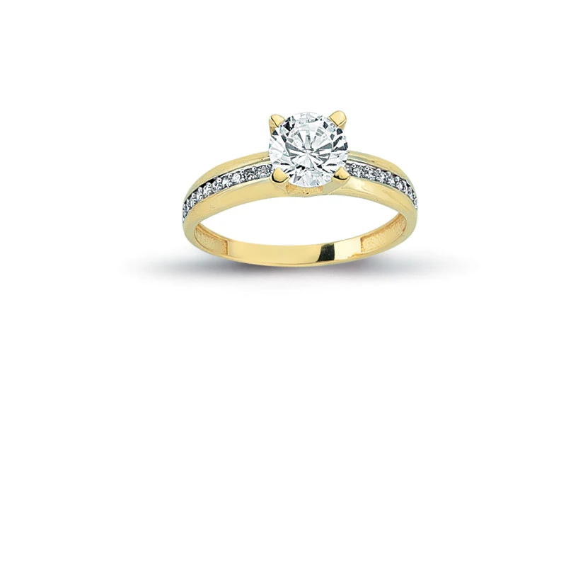 14K Solid Gold Solitaire Art Deco Engagement Wedding Ring