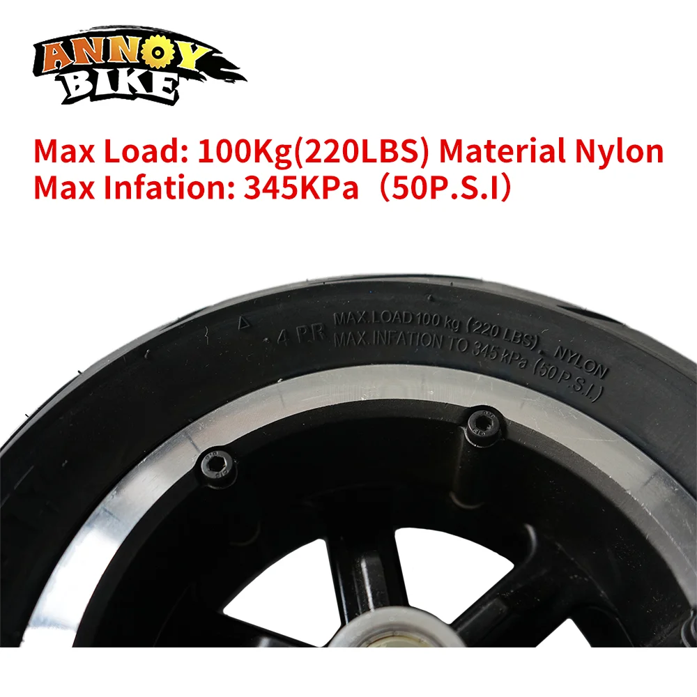 Nylon Tyre 10 Inch Front Wheel 10x4.50-6 Electric Bike Wheel Electric Scooter Load Weight 100Kg With Axis Bike Accessories