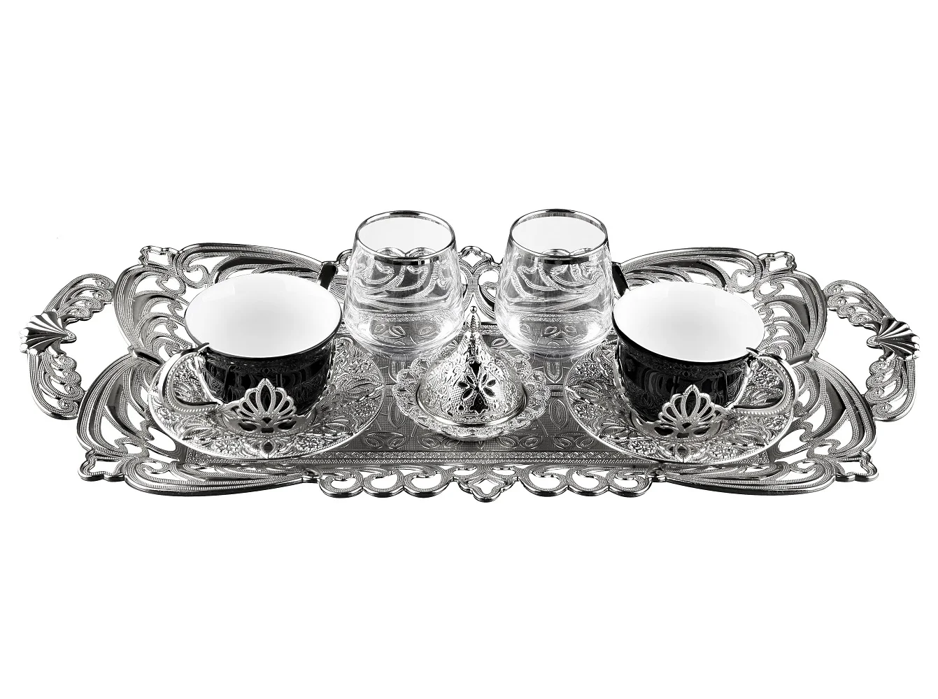 Conjunto de café para casais casados cor prata