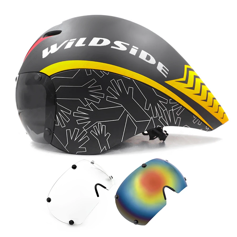 Tt Fietshelm Lens Bril Triatlon Tri Aero Racefiets Helm Tijdrit Race Fietshelm Mannen Casco Ciclismo Accessoires