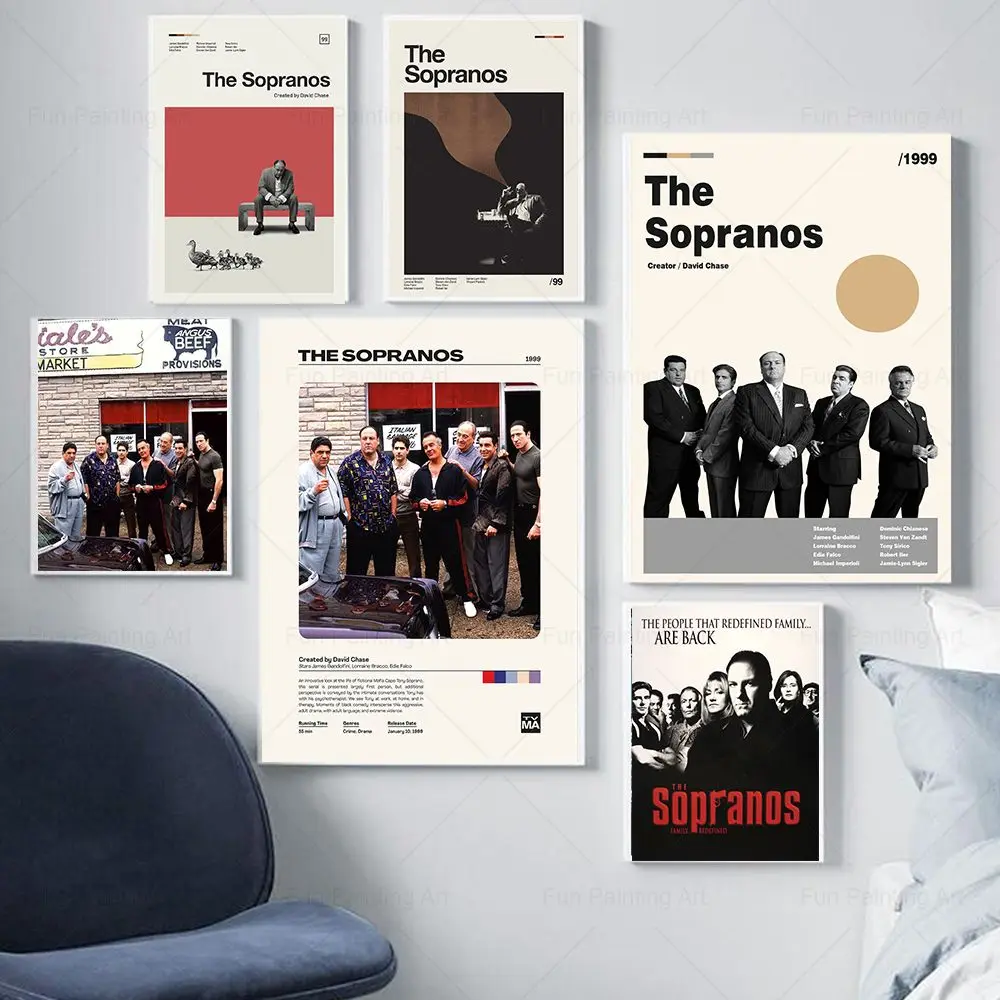 Classic TV Series Show The Sopranos Family Prints Canvas Painting Sopranos Poster Wall Art Pictures For Living Room Home Decor