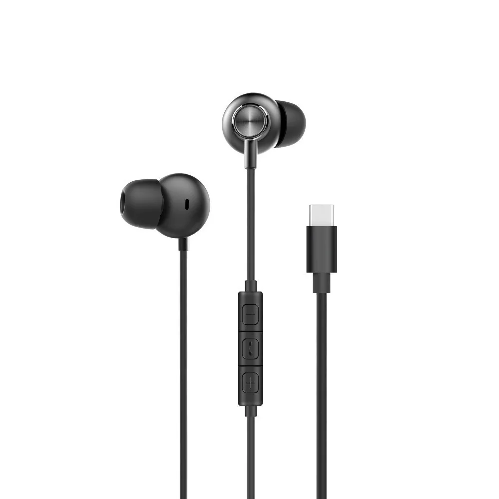 In-ear headphones FOREVER MUSIC SOUL-TIPO-C CABLE-AUDIO CONTROL-Black