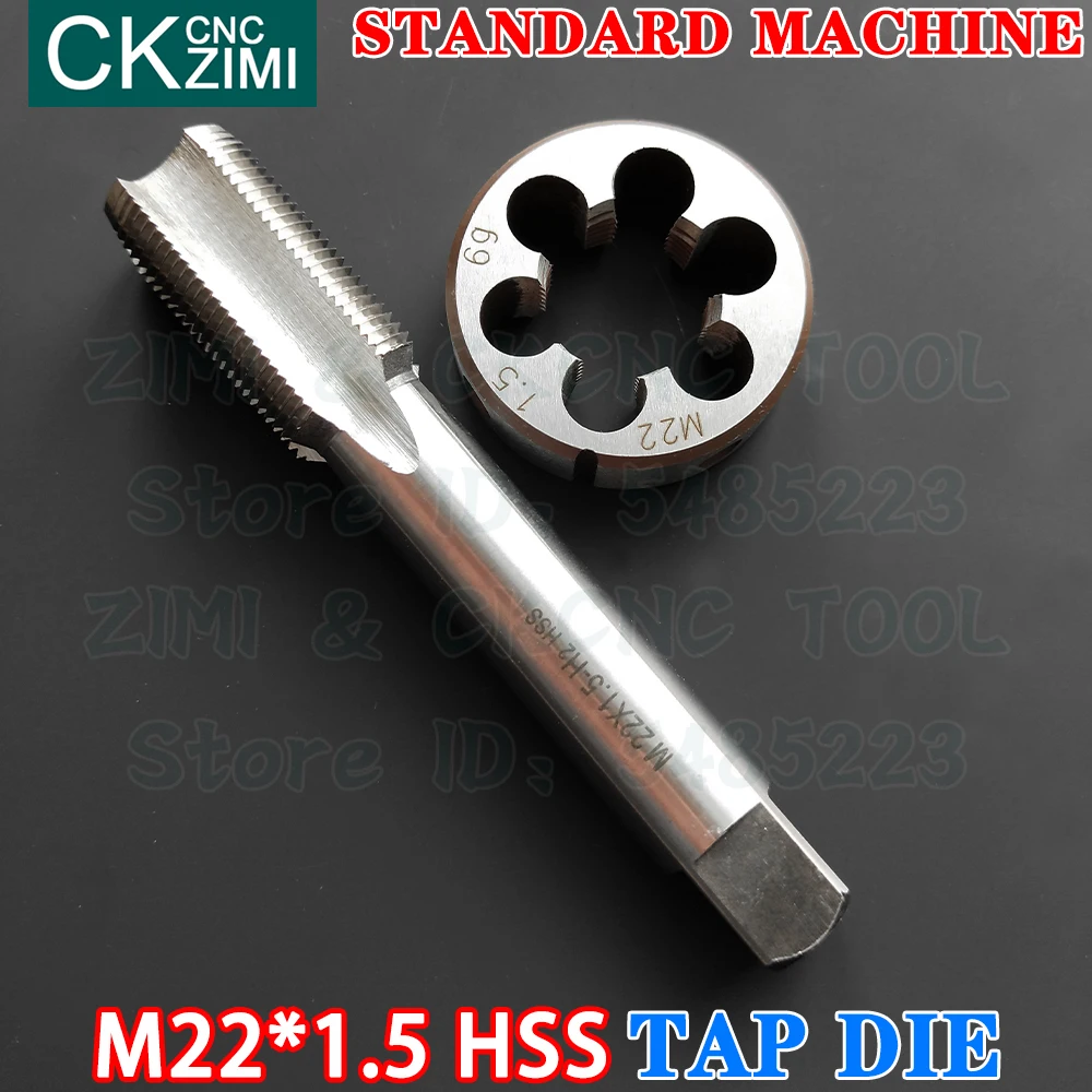 M22*1.5 M22x1.5 Straight Handle Standard Machine Die Tap High Speed Steel Wire Tapping Drill Round Die Metal Tap Die Set Tools