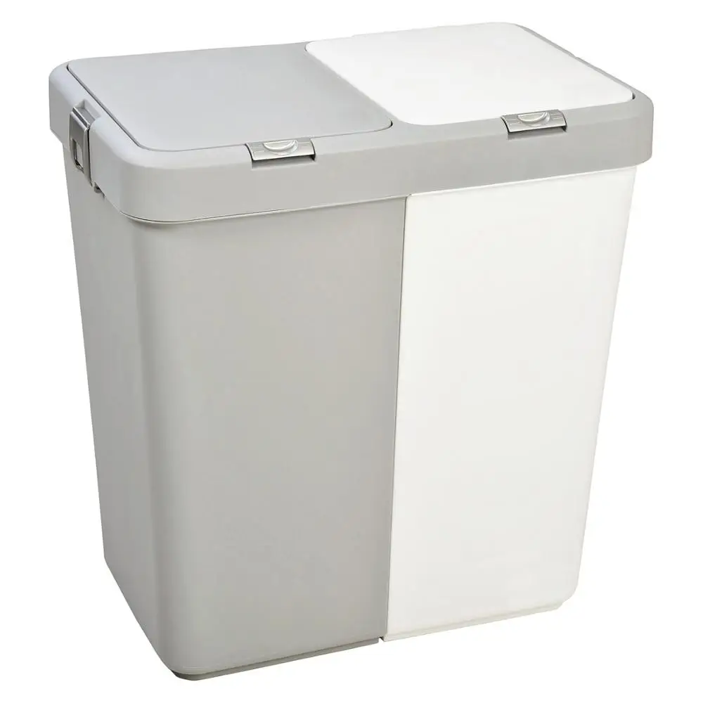 Motek 2-Touch Dirty Laundry Basket Gray White Automatic Opening Door System Modern and Stylish Appearance Free Shipping