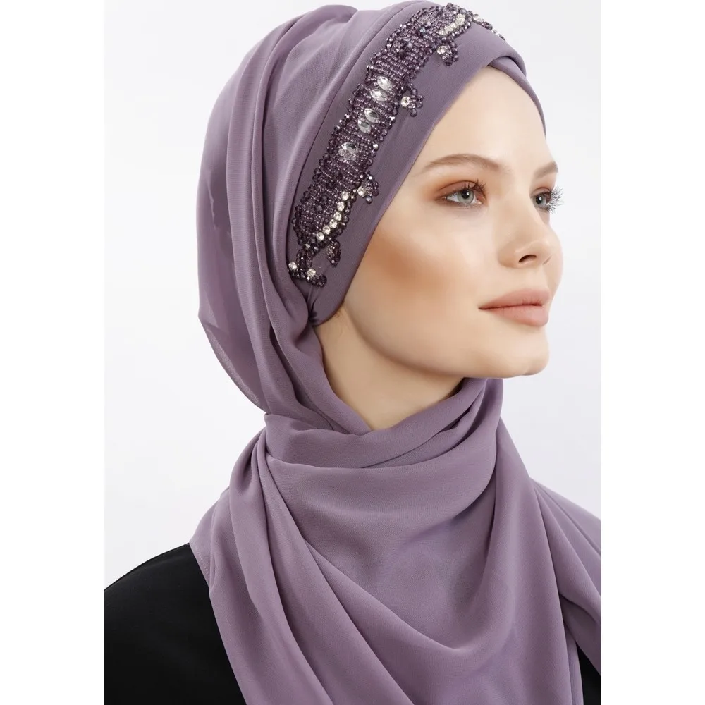 Hijab Muslim Women head turbans for women scarf fashion shawls foulard Hand Embroidered Practical Shawl turbante mujer arab