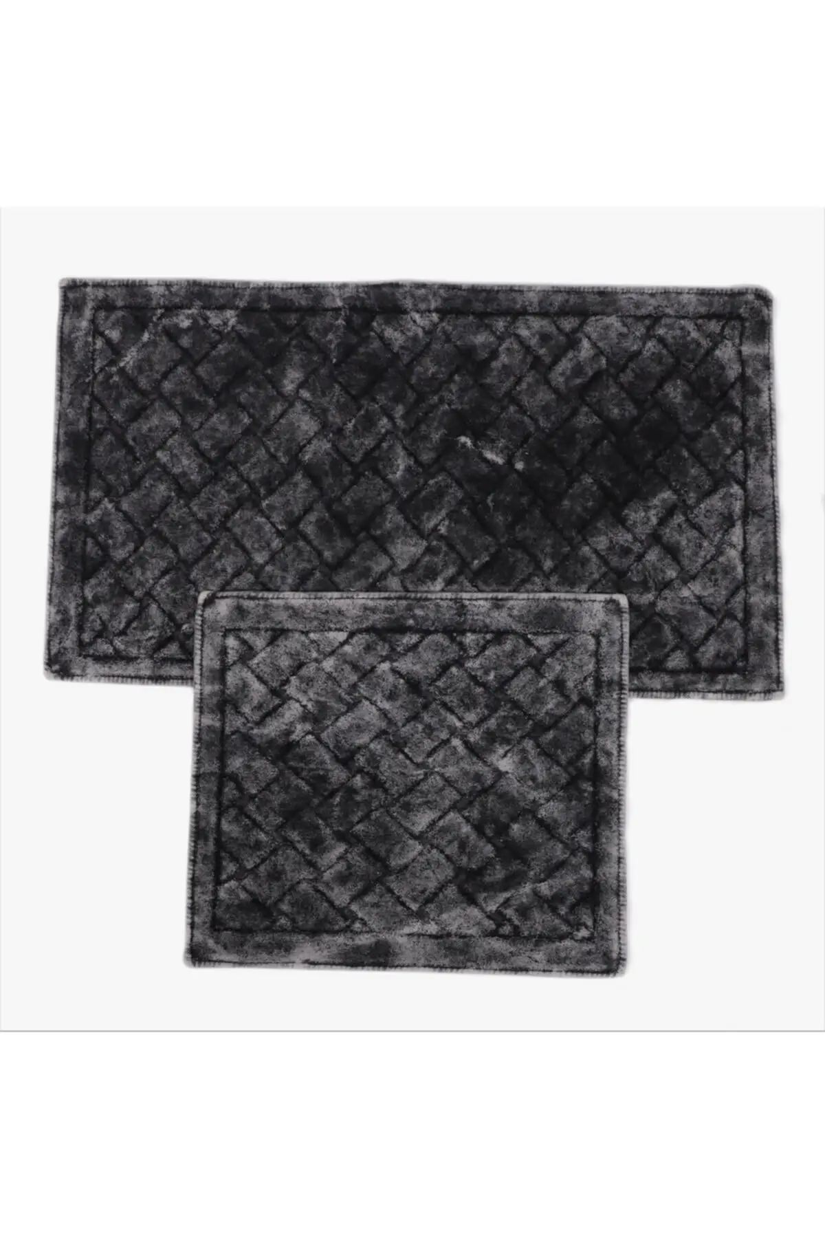 Mesh Cotton 2 Piece Bathroom Mat Set