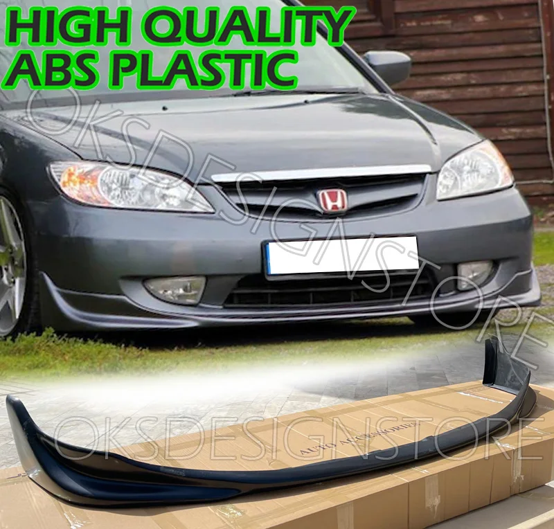 For JDM HONDA Civic VTEC2 2004 2005 2006 Front Bumper Lip S2000 STYLE PLASTIC Splitter Diffuser Lip Body Kit Spoiler