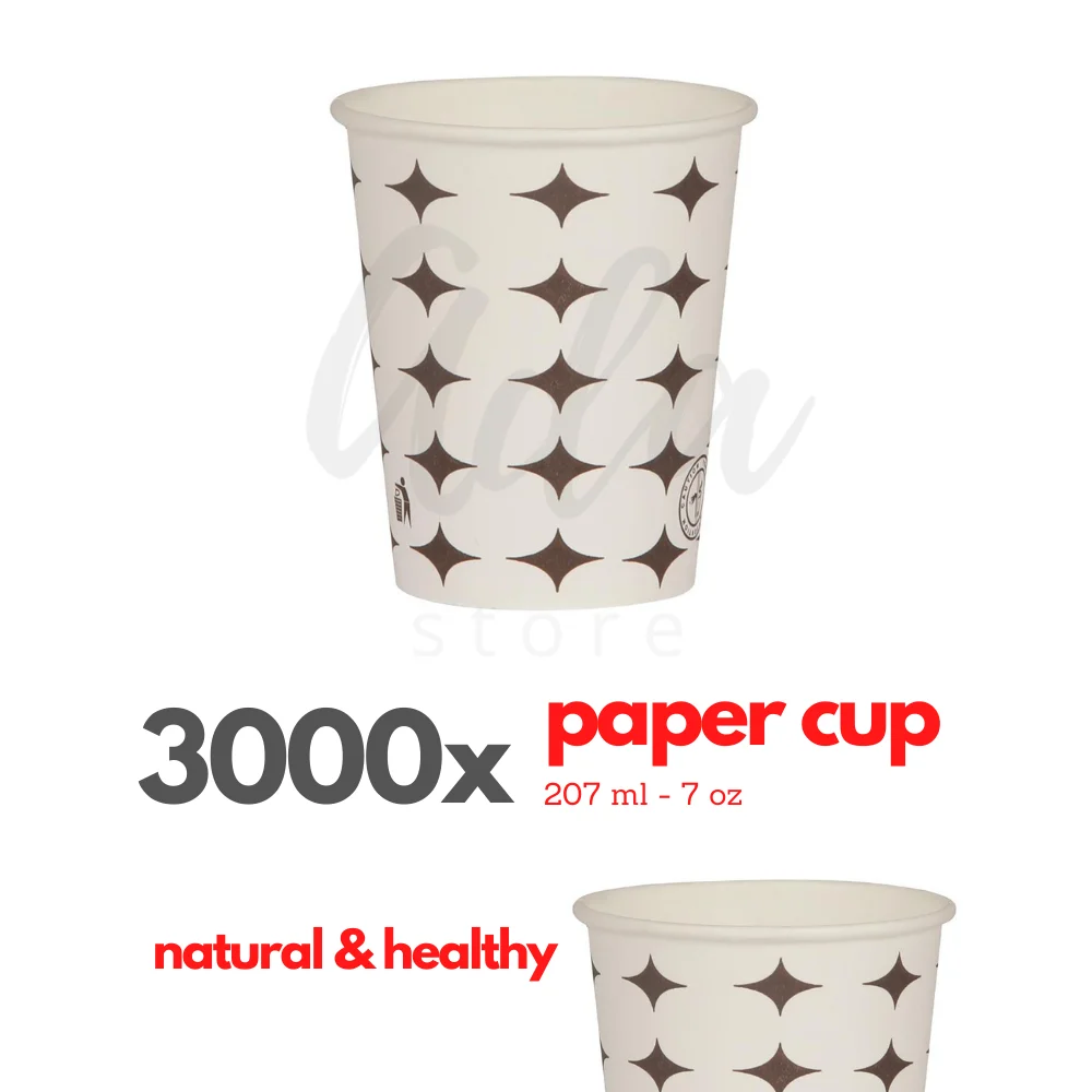 3000 pcs 7 Oz Carton Cup Tea Coffee Cold Drink Natural Healthy Recyclable Cup Easy to Stack