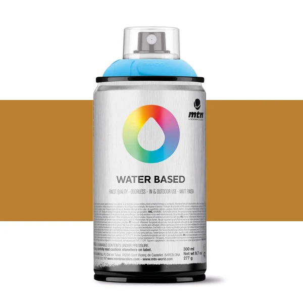 Spray paint brand MTN Water Based Color Yellow ochre 300 ml Montana low pressure Little Ideal smell interior