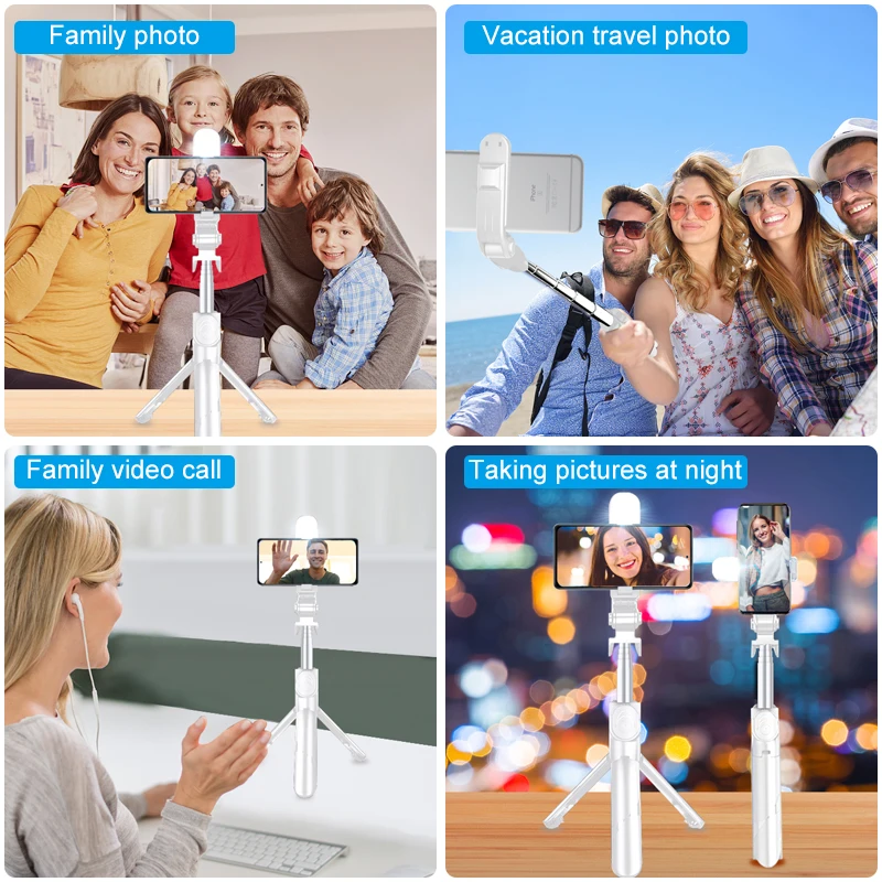 ขาตั้งกล้องสำหรับโทรศัพท์รีโมทคอนโทรลโทรศัพท์มือถือ Selfie Stick ขาตั้งกล้องสำหรับเดินทางการบันทึกขาตั้งกล้อง Monopods สำหรับ Xiaomi Huawei