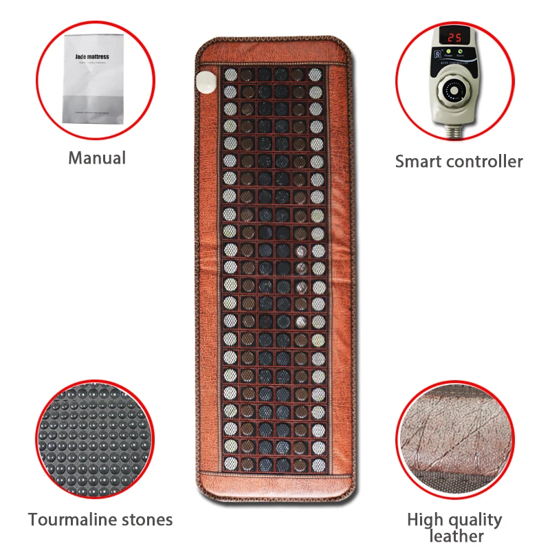 Natural Jade Far Infrared Heating Matress Tourmaline Stones Heat Mat for Relieve Pain Fatigue Tourmaline Heat Therapy