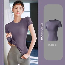 2022 Yoga Shirt Women Loose Long Sleeve T-shirt Mesh Back Sports Sweatshirt Split yoga Top Activewear Workout Fitness Female Tee