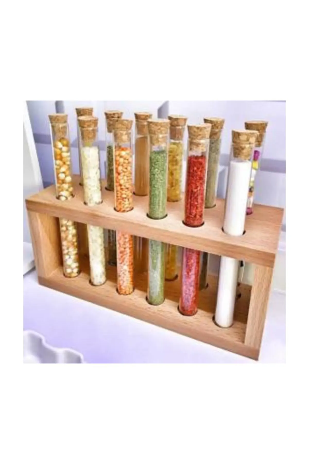 Seasoning set 12 Tube Seasoning Set Desktop Seasoning Set with Wooden Stand Seasoning Set Glass Seasoning Set Seasoning Set with