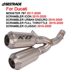 Motorcycle Exhaust System Muffler Tail Link Pipe For Ducati Scrambler 800 821 2015-2020 Stainless Steel Escape
