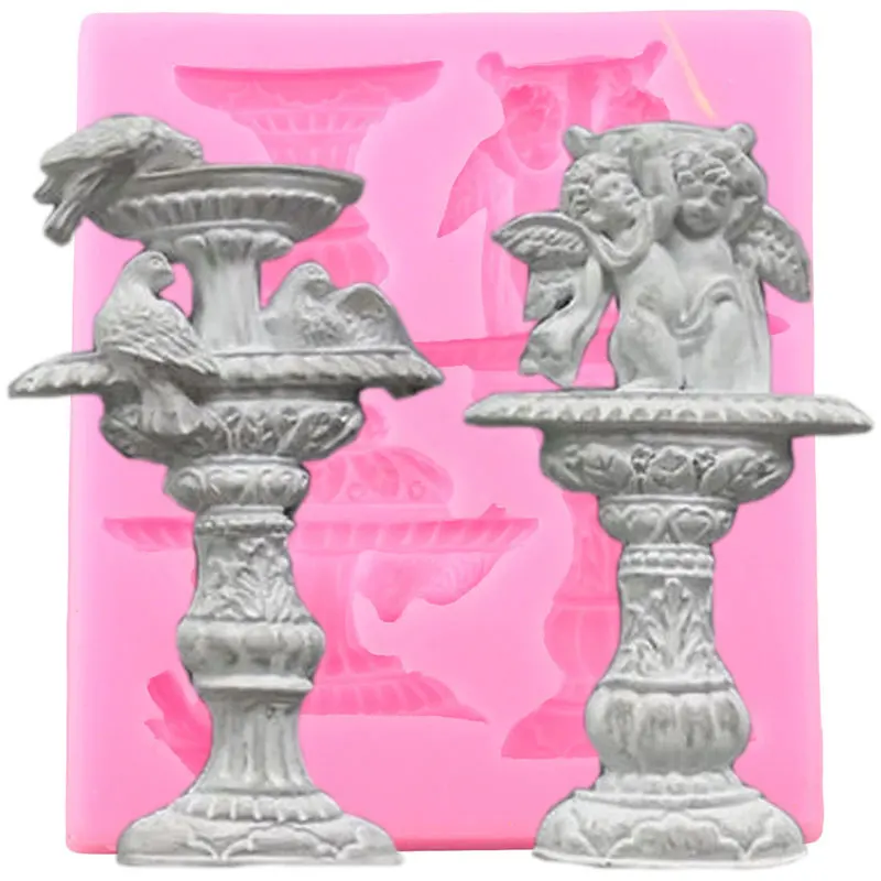 

Antique Fountain Fondant Cake Decorating Tools Angel Bird Silicone Mould DIY Party Cupcake Candy Clay Chocolate Gumpaste Moulds