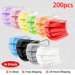 10/50/100/200pcs Disposable Medical  Face masks mascarillas Adults Black Surgical mask Filter Protective Certified surgical mask