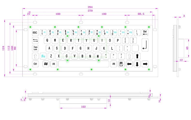 Imagem -06 - Fabricação de para Uso Industrial Botão Montado Usb Teclado de Metal Aço Inoxidável