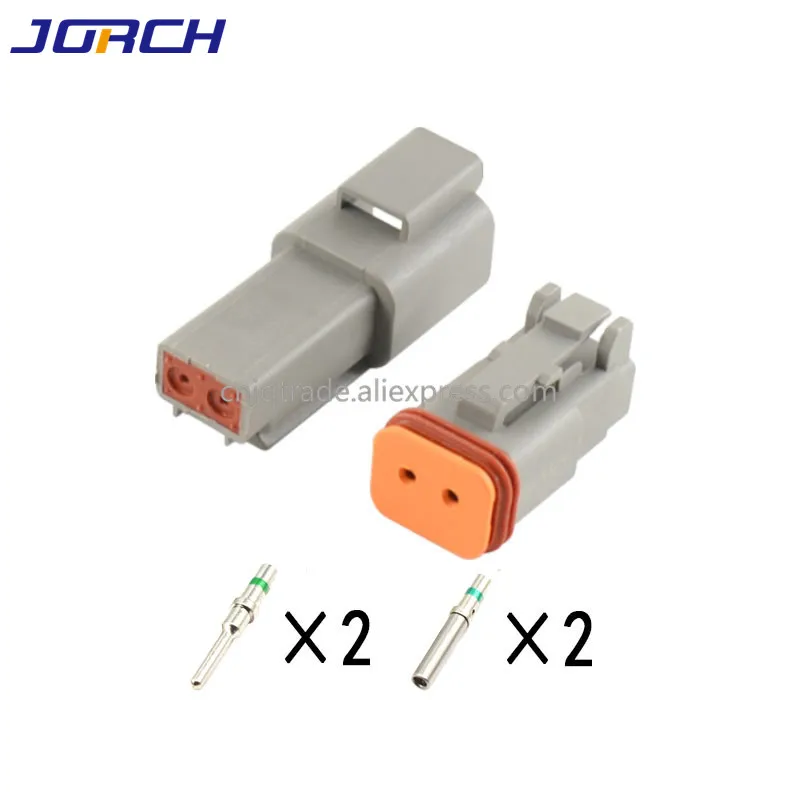 

2pin Deutsch DT Waterproof Male Female Electrical Connector DT04-2P DT06-2S with green terminals 0460-215-16141 0462-209-16141