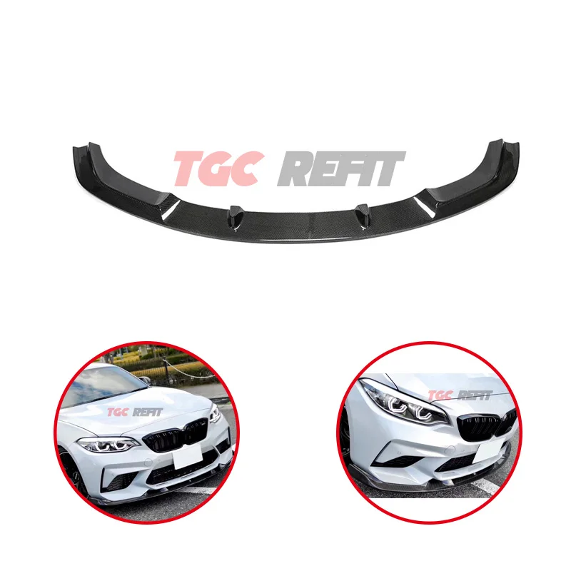 

Carbon Fiber Front Bumper Lip Spoiler Splitters Lower Spoiler Guard Plate Front Lip For BMW 2 Series F87 M2 2016 - 2018