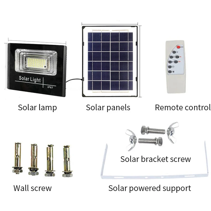 Luz de inundación Solar para exteriores, luces LED de seguridad impermeables IP67 con Control remoto, para porche, garaje y jardín